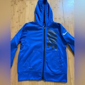 Nike Boys Dri Fit Full Zip Hoodie Jacket Blue Size Youth Medium